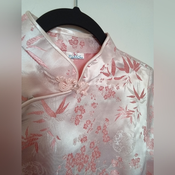 Asian Style Long Sleeve Satin Top - Picture 16 of 16